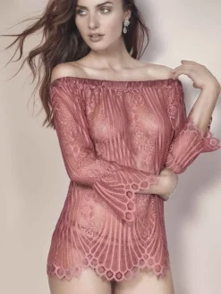 Tops Mit Spitze|Shirt Mit Spitze^Escora Carmen Shirt aus Spitze JOSEPHINE von schwarz oder altrosa