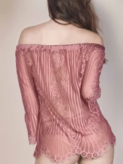 Tops Mit Spitze|Shirt Mit Spitze^Escora Carmen Shirt aus Spitze JOSEPHINE von schwarz oder altrosa