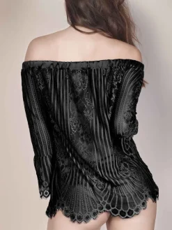 Tops Mit Spitze|Shirt Mit Spitze^Escora Carmen Shirt aus Spitze JOSEPHINE von schwarz oder altrosa