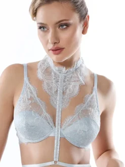 Sexy Kleinigkeiten^Prelude Choker VALSE CRYSTAL aus Spitze Accessoir Milano eisblau und schwarz