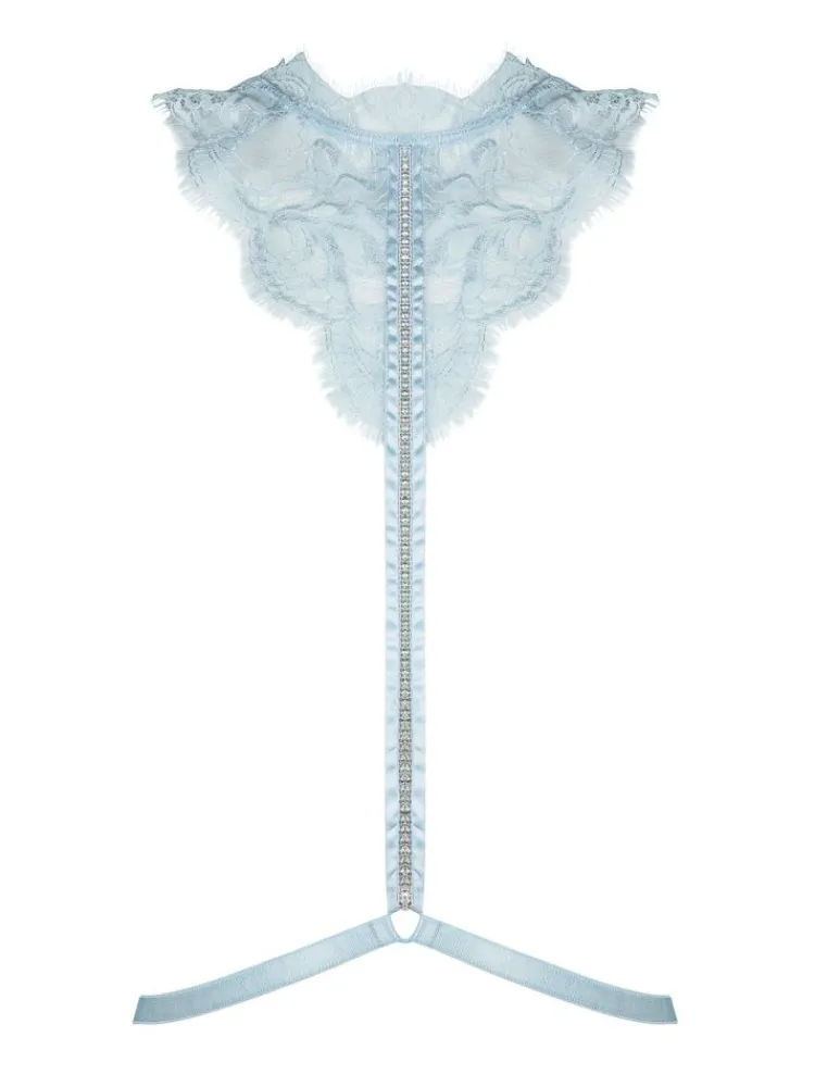 Sexy Kleinigkeiten^Prelude Choker VALSE CRYSTAL aus Spitze Accessoir Milano eisblau und schwarz