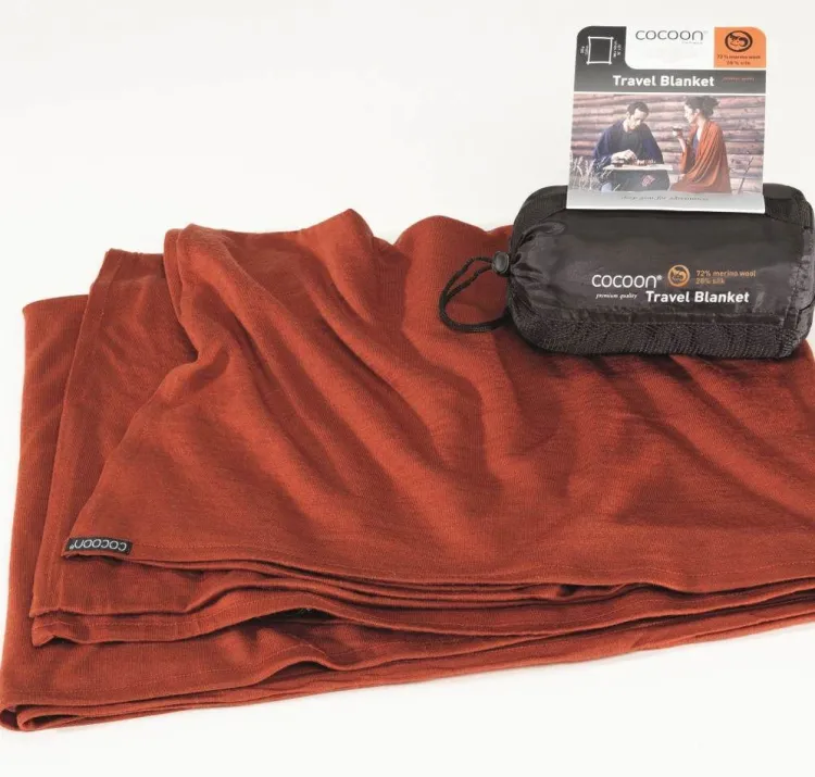 Seidenschlafsack|Sofadecken & Plaids^Cocoon ® Reise Plaid aus Merino Wolle und Seide 140 x 180 cm