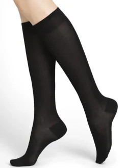 Söckchen & Kniestrümpfe^Bleuforu00eat Damen Kniestrümpfe Uni mit 91% Seide von Bleuforêt schwarz