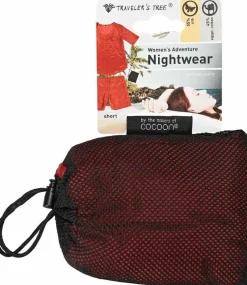 Freizeit- & Reisekleidung|Seiden Basics^Traveleru00b4s Tree Damen REISE SCHLAFANZUG kurz Seide-Baumwolle Traveler´s Tree® raspberry (himbeer rot)