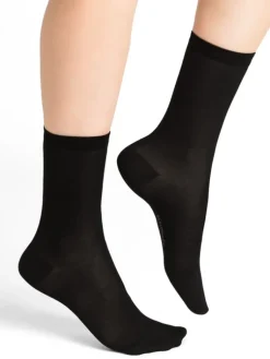 Söckchen & Kniestrümpfe^Bleuforu00eat Damen Seidensocken mit 91% Seide uni von Bleuforêt schwarz oder naturweiss