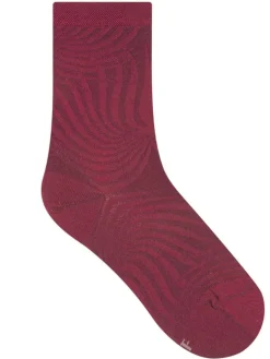Söckchen & Kniestrümpfe^Bleuforu00eat Damen Seidensocken Tigerstreifenmuster mit 74% Seide von Bleuforêt schwarz oder weinrot