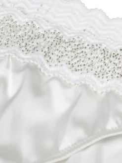 Alle Slips^Cadolle Designer Slip MIMI SATIN IVOIRE von elfenbein cremeweiß mit Zierperlen