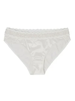 Alle Slips^Cadolle Designer Slip MIMI SATIN IVOIRE von elfenbein cremeweiß mit Zierperlen