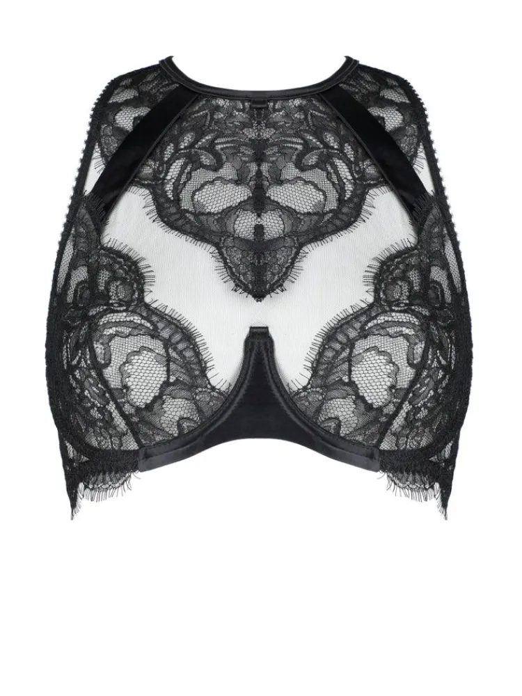 Alle Bhs^Prelude Fantasy Bra VALSE CRYSTAL Spitze von Milano schwarz und eisblau