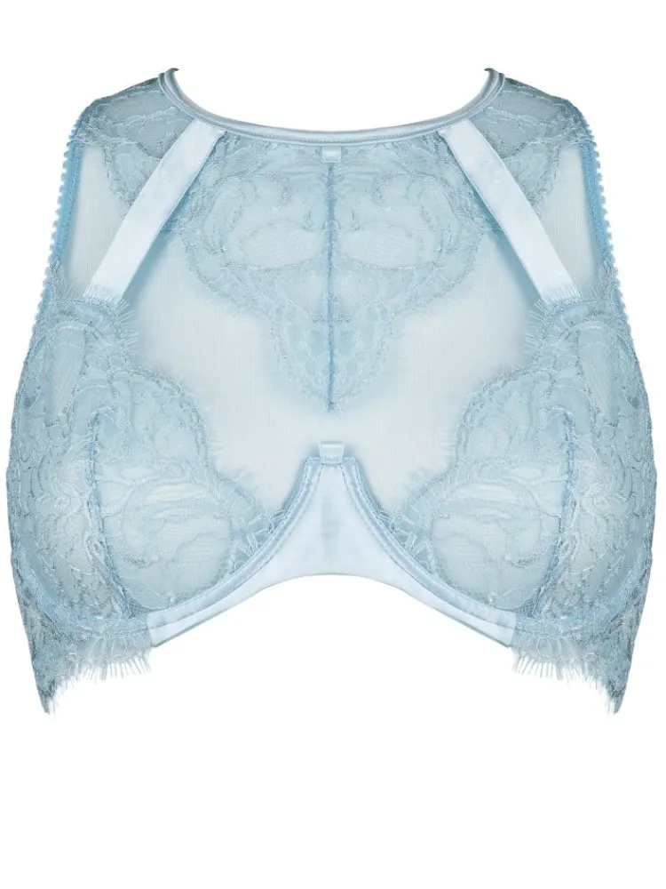 Alle Bhs^Prelude Fantasy Bra VALSE CRYSTAL Spitze von Milano schwarz und eisblau