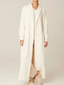 Lounge-Wear|Exquisite Morgenmäntel^Pluto Fleece Morgenmantel GAMINA L in ivory von elfenbeinweiss