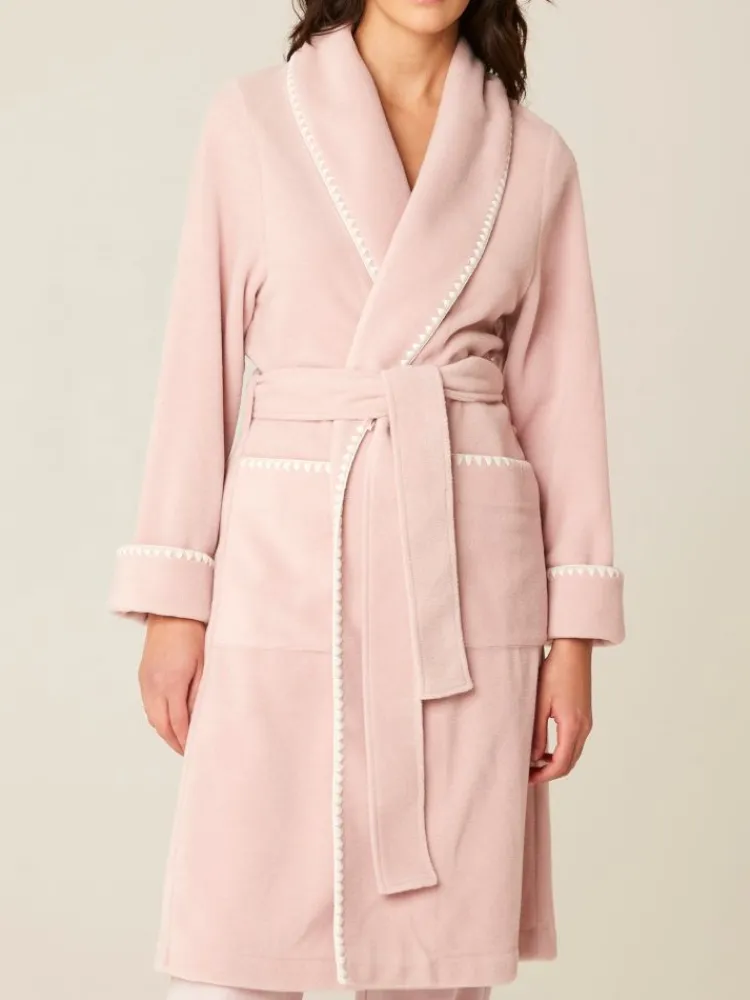 Lounge-Wear|Exquisite Morgenmäntel^Pluto Fleece Morgenmantel KENZA in von rosa