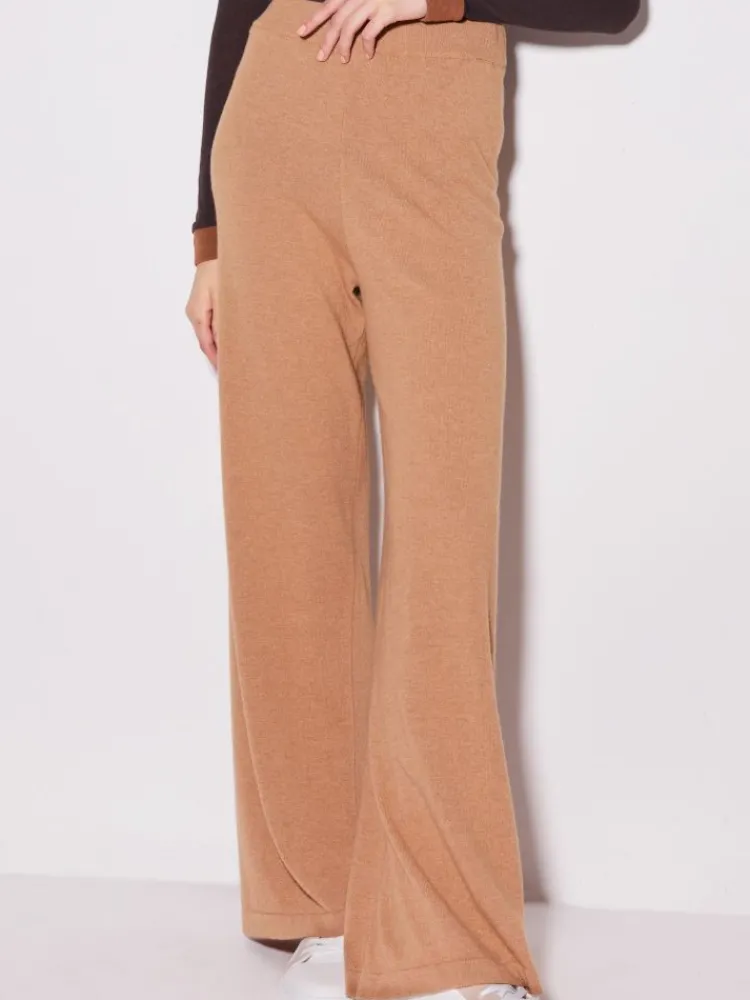 Lounge-Wear^Chiara Fiorini Gestrickte Lounge-Hose weit von mit Wolle und Kaschmir