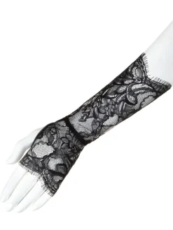 Sexy Kleinigkeiten|Handschuhe^Prelude Handschuhe VALSE aus Spitze von Milano schwarz und eisblau