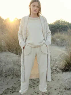 Lounge-Wear^Chiara Fiorini Hausanzug Kuschel Cotton von mit Baumwolle hellbeige oder rosa