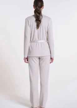 Lounge-Wear|Feine Pyjamas^Verdiani Hausanzug LOUNGE No. 6 wollweiß Viscosemix von wollweiß meliert