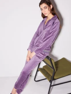 Lounge-Wear^Chiara Fiorini Hausanzug NICKI mit Glitzer zwei-teilig von flieder