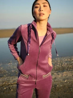 Lounge-Wear^Chiara Fiorini Hausanzug NICKI mit Glitzer zwei-teilig von flieder