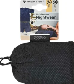 Seidenschlafanzüge^Traveleru00b4s Tree Herren REISE SCHLAFANZUG kurz Seide-Baumwolle Traveler´s Tree® tuareg (dunkelblau)
