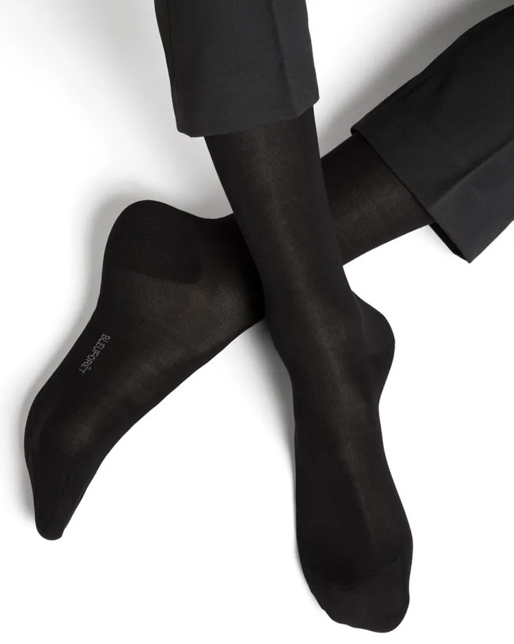 Socken^Bleuforu00eat Herren Seidensocken glatt mit 91% Seide von Bleuforêt