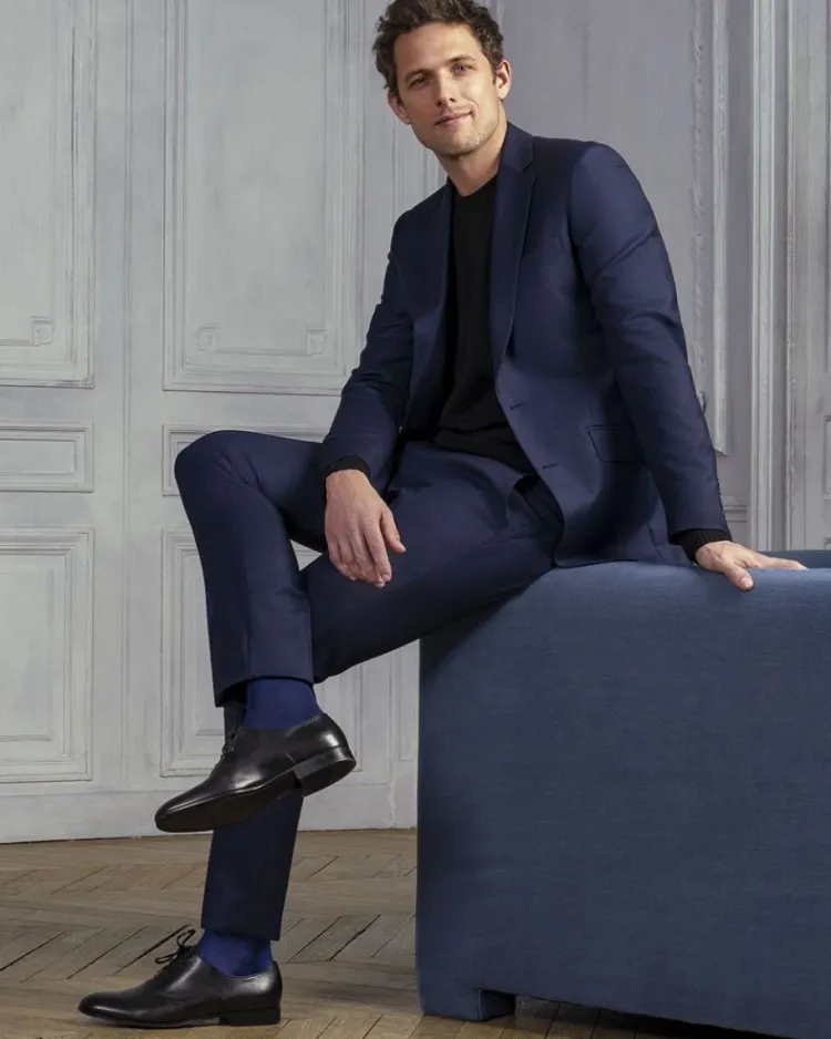 Socken^Bleuforu00eat Herren Seidensocken uni mit 91% Seide von Bleuforêt