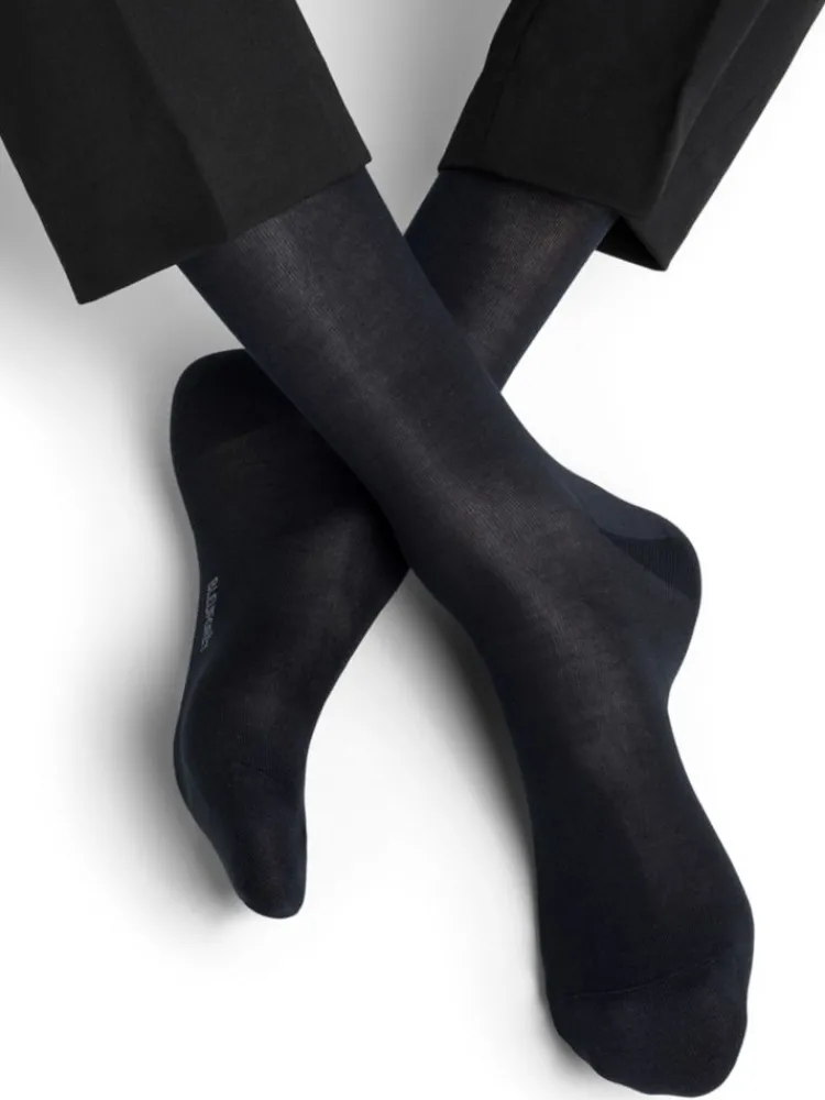 Socken^Bleuforu00eat Herren Seidensocken uni mit 91% Seide von Bleuforêt