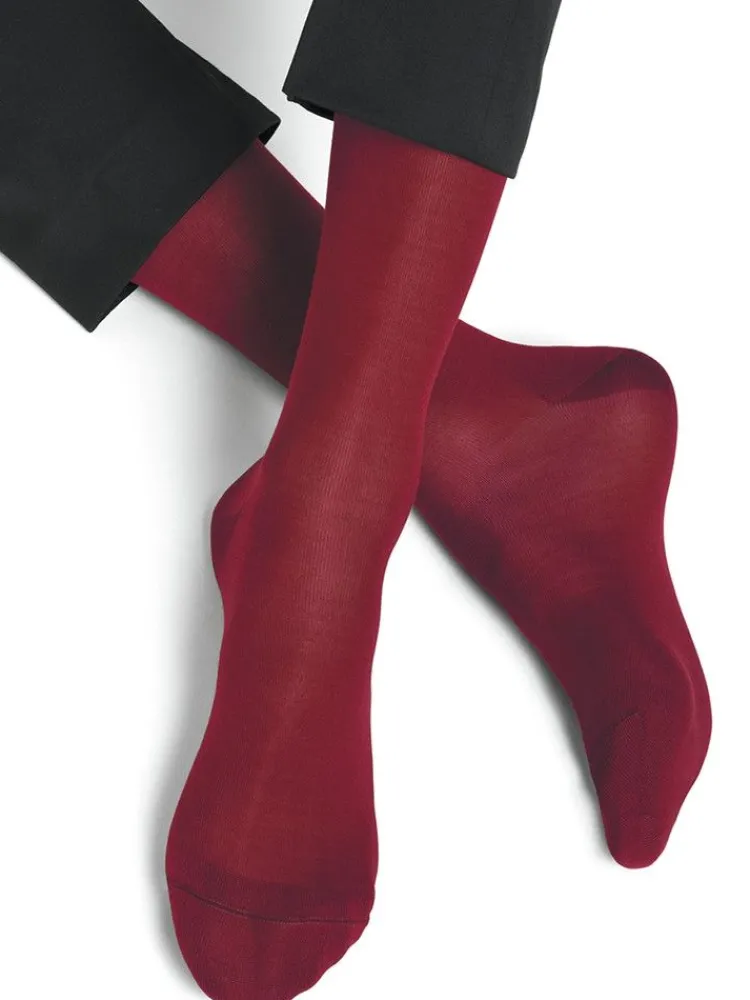 Socken^Bleuforu00eat Herren Seidensocken uni mit 91% Seide von Bleuforêt