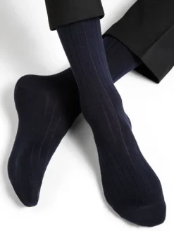 Socken^Bleuforu00eat Herren Socken breite Rippe mit Merino von Bleuforet