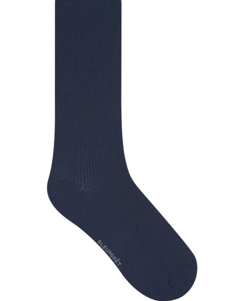 Socken^Bleuforu00eat Herren Socken mit Merinowolle gerippt von Bleuforet