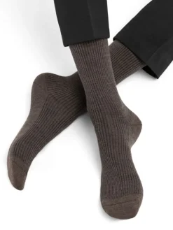 Socken^Bleuforu00eat Herren Socken mit Merinowolle gerippt uni von Bleuforet