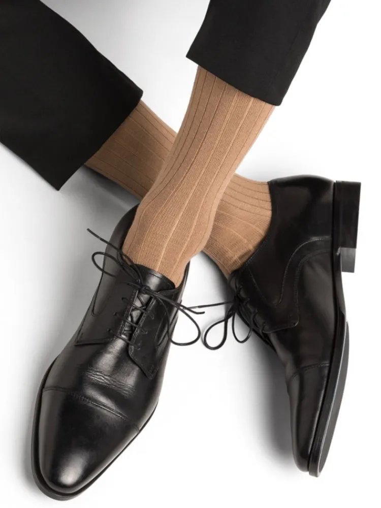 Socken^Bleuforu00eat Herren Socken uni gerippt mit Merino von Bleuforêt