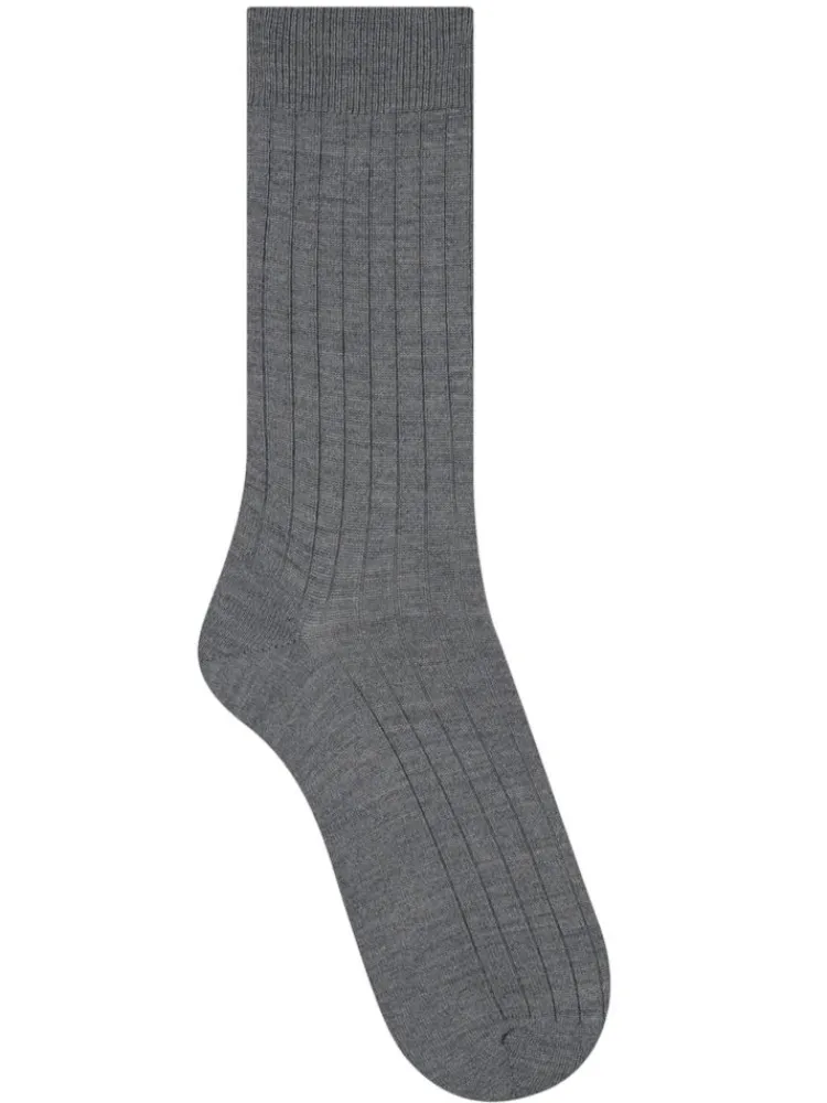 Socken^Bleuforu00eat Herren Socken uni gerippt mit Merino von Bleuforêt