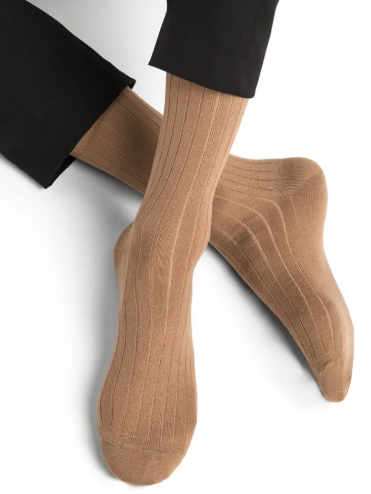 Socken^Bleuforu00eat Herren Socken uni gerippt mit Merino von Bleuforêt