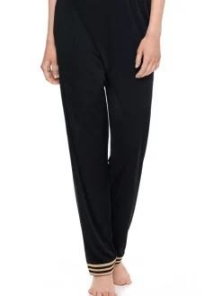Strandhose & Jumpsuit|Lounge-Wear^Gattina Hose mit Seide TESSA schwarz-gold von schwarz mit gold
