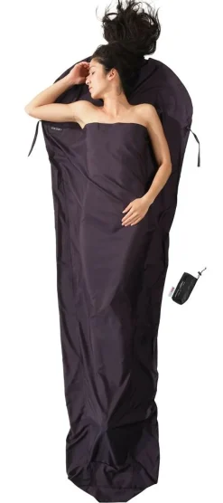 Seidenschlafsack^Cocoon Innenschlafsack mit Seide MUMMY LINER Thermolite Silk von ® volcano grey (dunkelgrau)