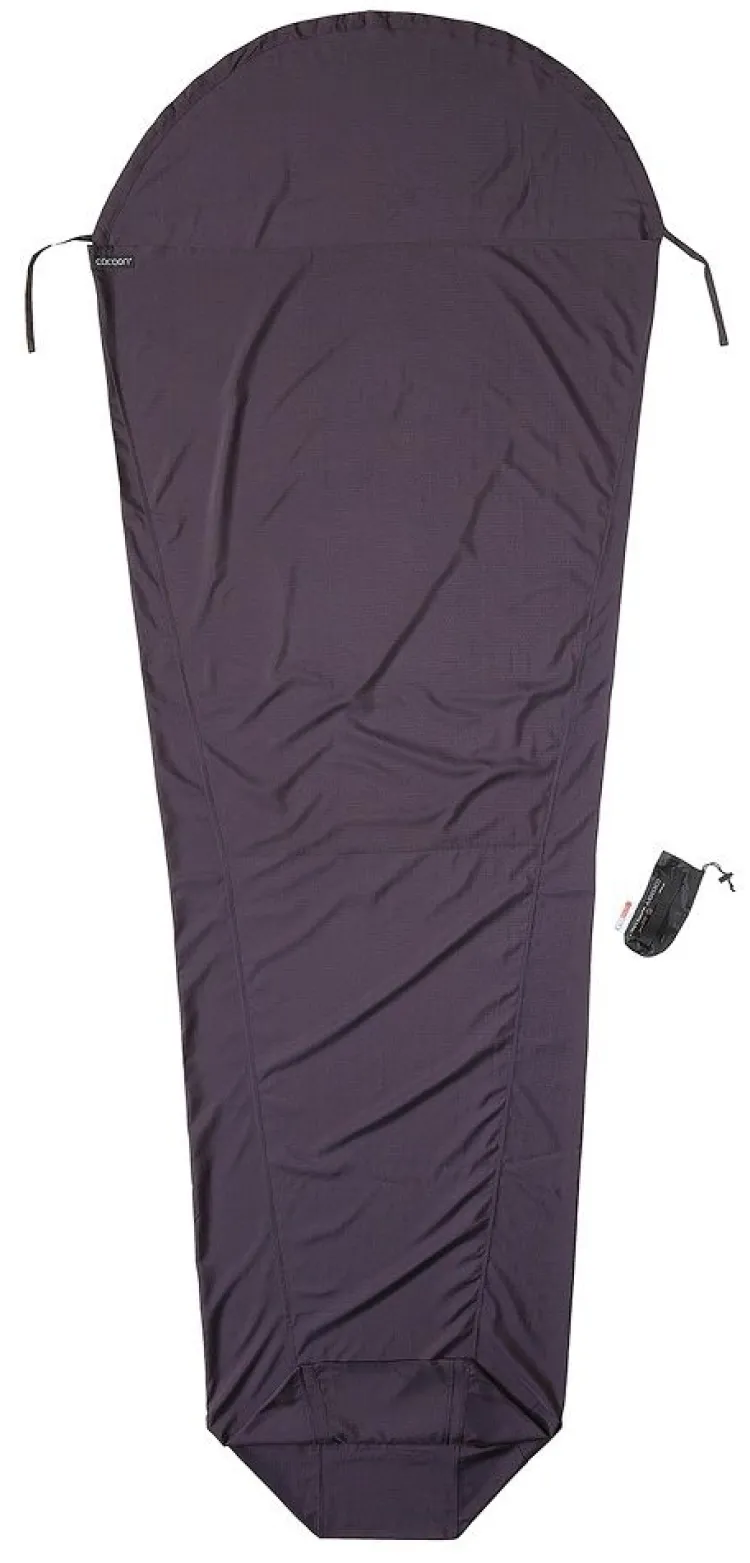 Seidenschlafsack^Cocoon Innenschlafsack mit Seide MUMMY LINER Thermolite Silk von ® volcano grey (dunkelgrau)