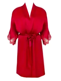 Morgenmantel Kurz|Morgenmantel Mit Spitze^Lise Charmel Knielanger Stretchseiden Kimono SPLENDEUR SOIE von