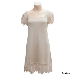 Seide Sleepshirt|Seidennachthemd^Gattina Kurzarm Nachthemd Seidenjersey PURE DE LUXE beige oder schwarz