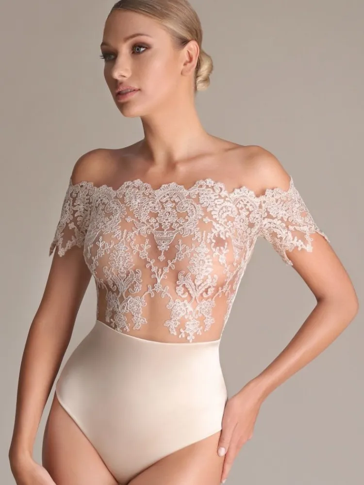 Alle Bodys|Alle Strings^Prelude Kurzarm Stringbody gold-creme von Milano goldcreme (champagne)