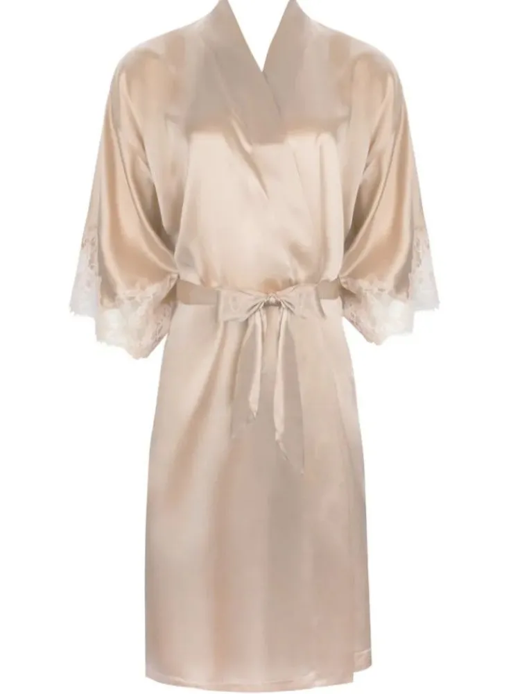 Morgenmantel Kurz|Morgenmantel Mit Spitze^Lise Charmel Kurzer Stretchseide Morgenmantel SPLENDEUR SOIE von