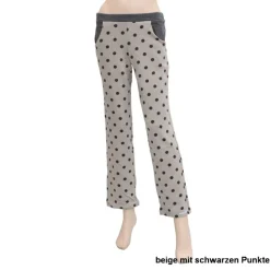 Lounge-Wear^Gattina Kuschel-Baumwolle Lounge-Hose CASUAL wärmend von grau oder beige