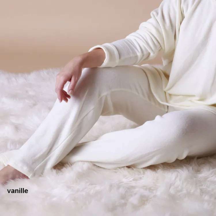 Lounge-Wear|Hausmantel (Warm)^Gattina Kuschel-Baumwolle Lounge-Hose CASUAL von fango-grau