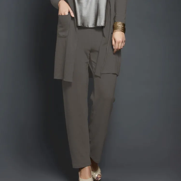 Lounge-Wear|Hausmantel (Warm)^Gattina Kuschel-Baumwolle Lounge-Hose CASUAL von fango-grau