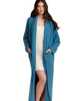 Lounge-Wear|Hausmantel (Warm)^Gattina Kuschel-Baumwolle Morgenmantel SONJA von beige