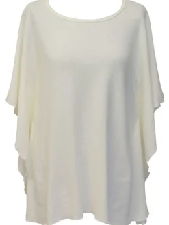 Lounge-Wear|Kurzarm^Gattina Kuschel-Baumwolle Poncho / Bigshirt CASUAL von schwarz oder wollweiß