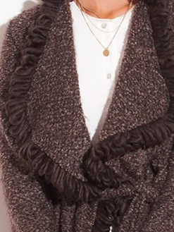 Lounge-Wear|Strickjacken & -Mäntel^Chiara Fiorini Kuscheliger Morgenmantel mit Mohair von braun