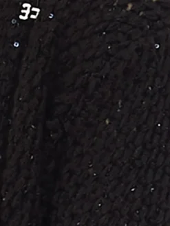 Lounge-Wear|Strickjacken & -Mäntel^Chiara Fiorini Lang Cardigan PAILLETTEN schwarz von mit Wolle und Mohair schwarz mit Pailletten