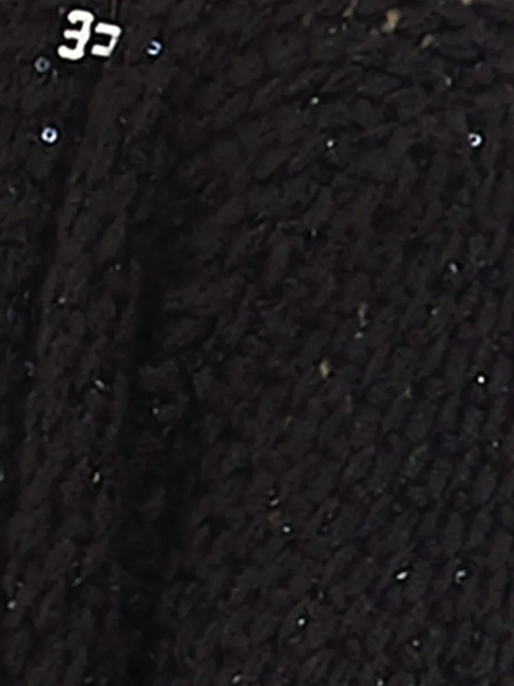 Lounge-Wear|Strickjacken & -Mäntel^Chiara Fiorini Lang Cardigan PAILLETTEN schwarz von mit Wolle und Mohair schwarz mit Pailletten