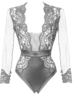 Shirt Mit Spitze|Langarm^Prelude Langarm Body Tüll MARLENE von Milano