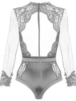 Shirt Mit Spitze|Langarm^Prelude Langarm Body Tüll MARLENE von Milano